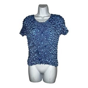 Vintage Popcorn Shirt (Magic Bubble, Scrunchie) Blue